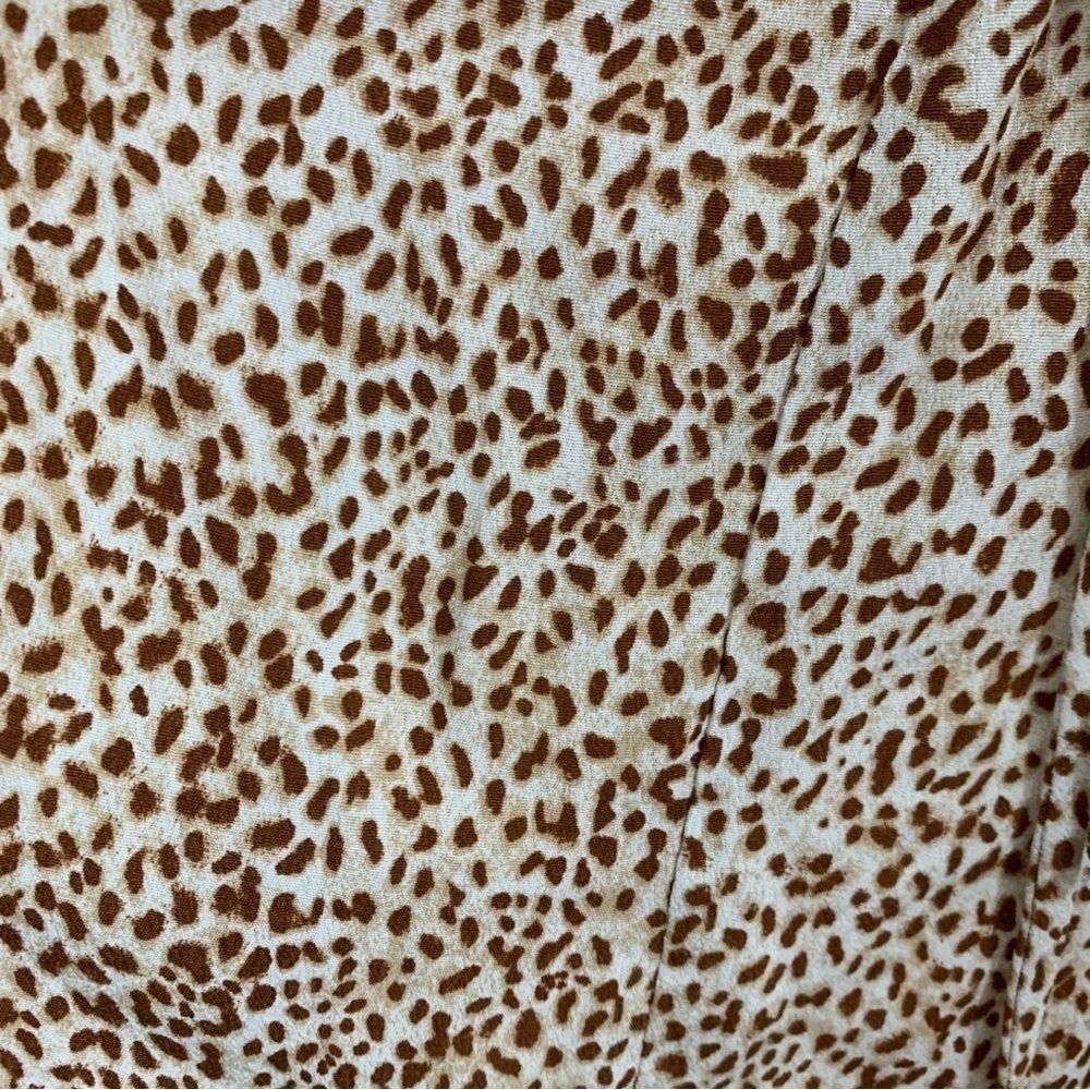 By Together Animal Print Baby Doll Mini Sun Dress Lace Up Back Sz L - Picture 7 of 17